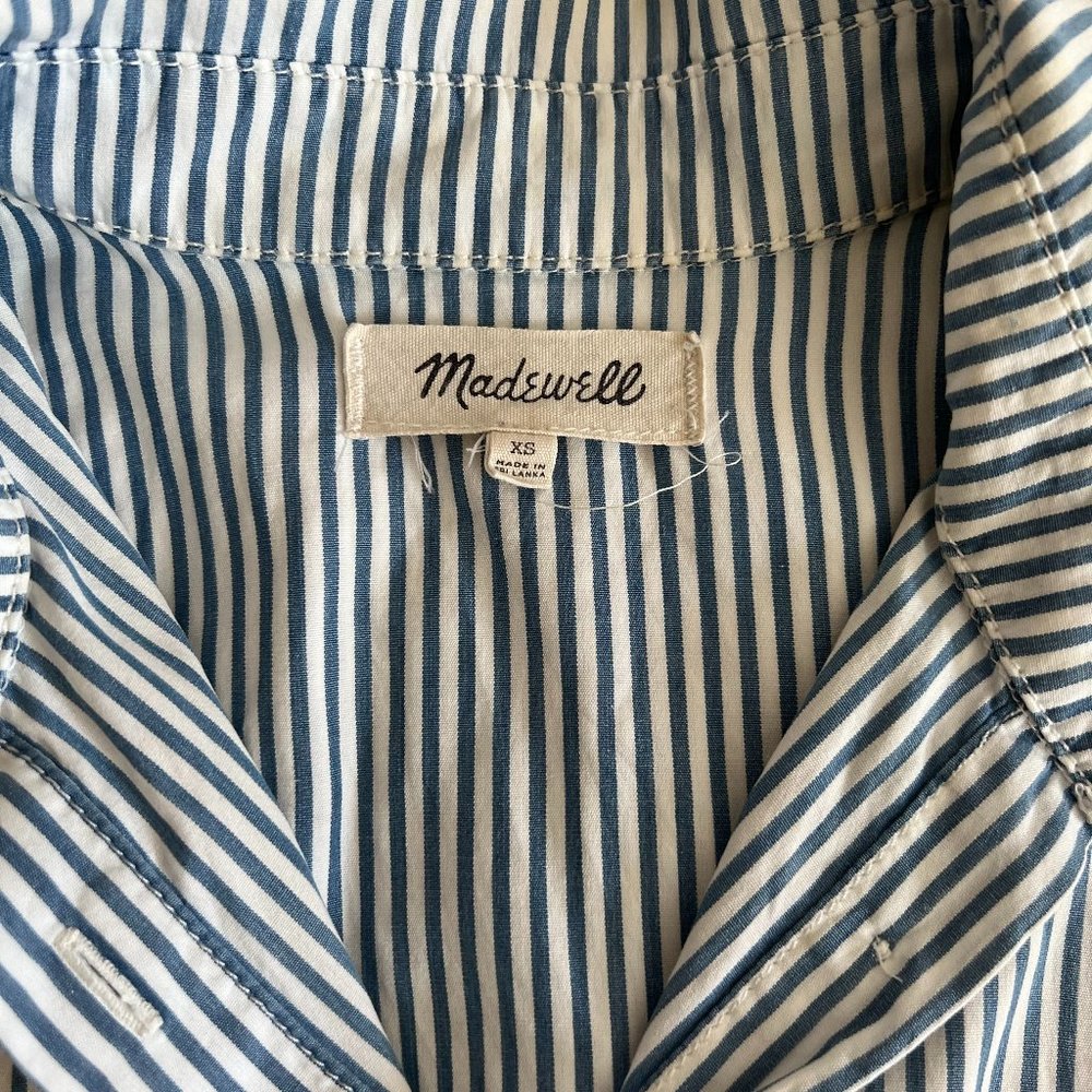 Madewell Courier Button Down Shirt Blue Stripe XS - Picture 6 of 6